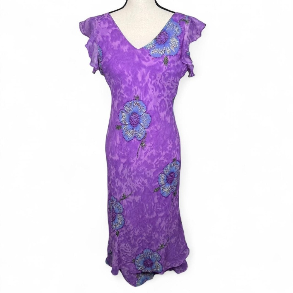 Y2K Fairycore Floral Beaded Maxi Dress